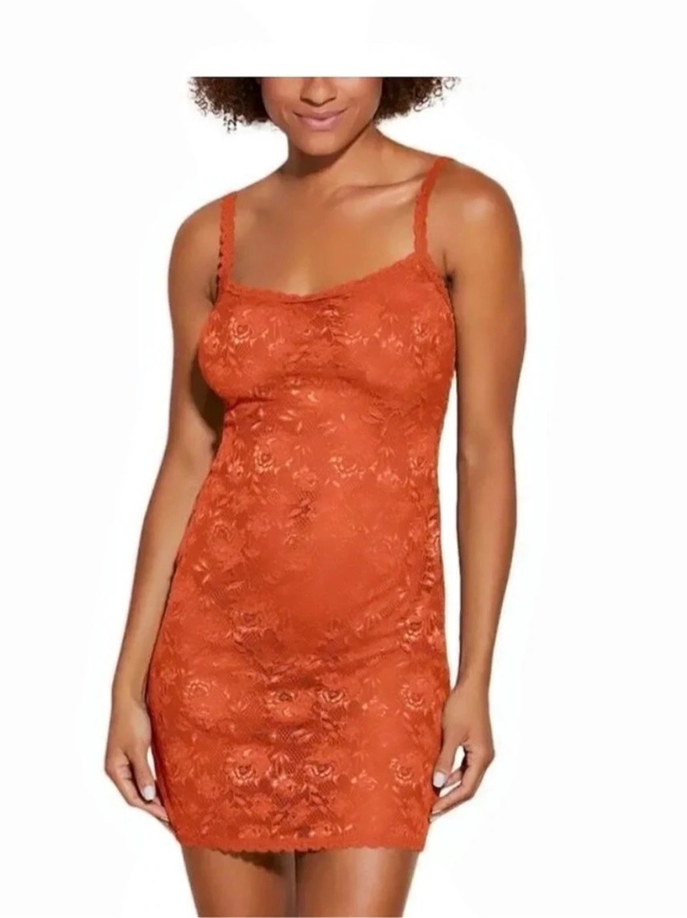 Cosabella Floral Lace Chemise Lingerie Burnt Orange NWT Curvy Medium tank